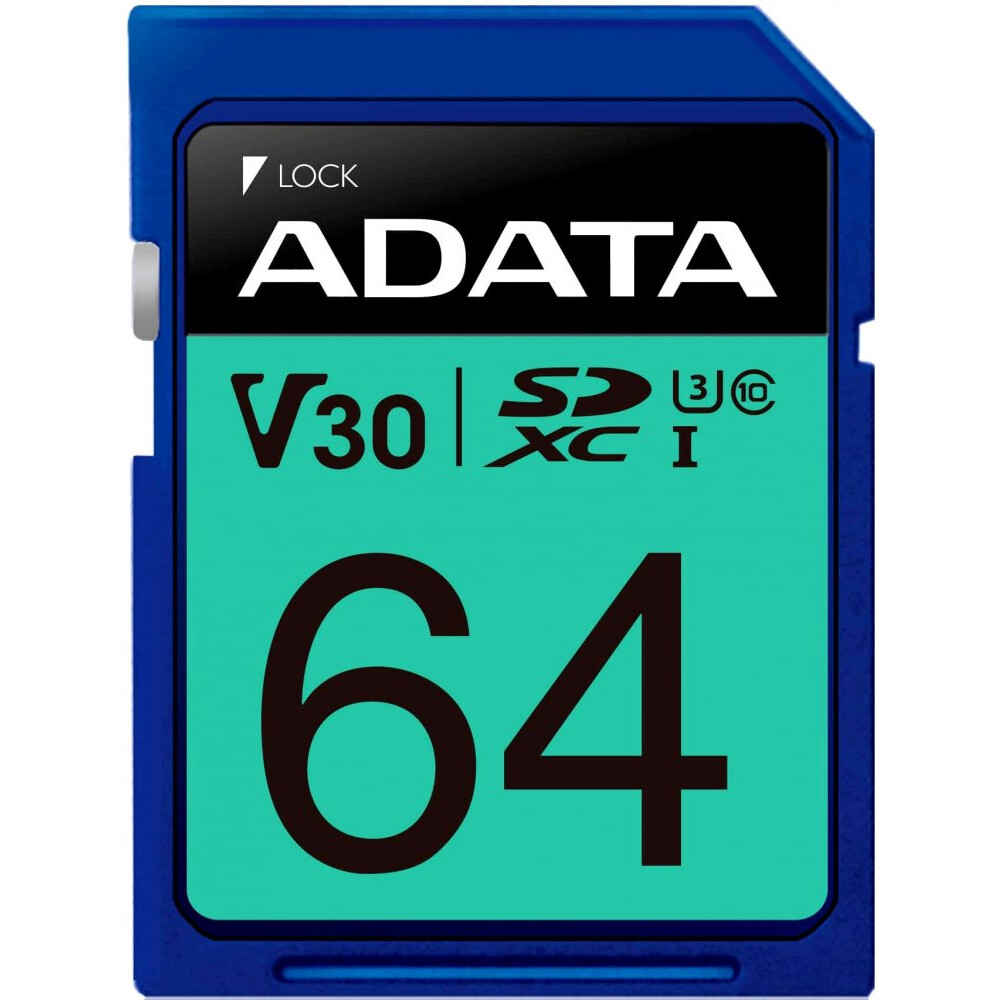 Карта памяти 64GB SD ADATA Premier Pro (ASDX64GUI3V30S-R)