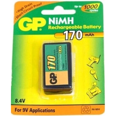 Аккумулятор GP (9V, 170mAh, 1 шт.) - 17R8H-BC1