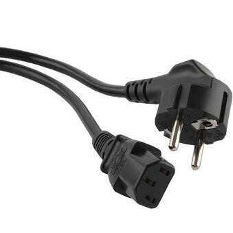 Кабель питания Schuko - C13, 0.5м, Hyperline PWC-IEC13-SHM-0.5-BK