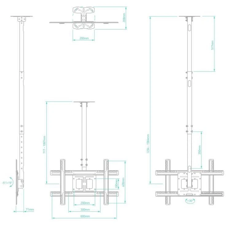 Кронштейн Onkron N1L Black - N1L-B - фото 2