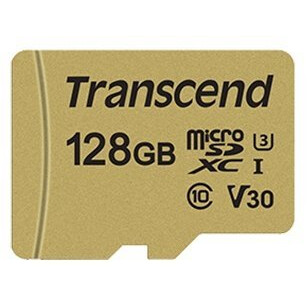 Карта памяти 128GB MicroSD Transcend 500S + SD адаптер (TS128GUSD500S)