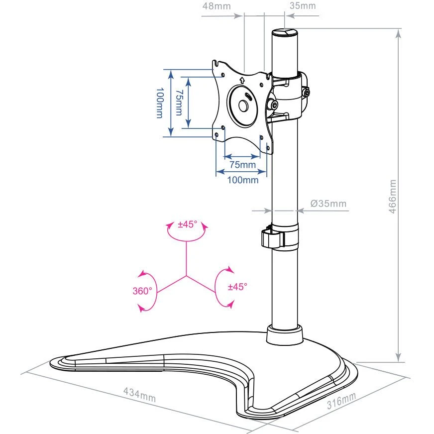 Кронштейн ARM MEDIA LCD-T51 Black - фото 2