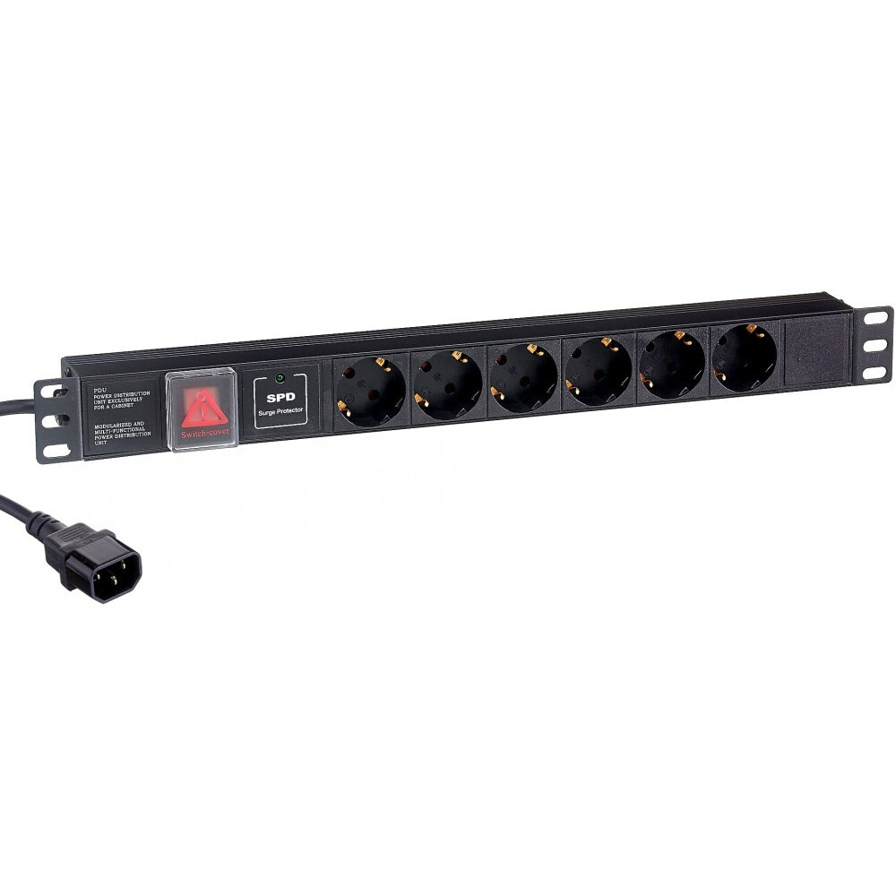 Блок розеток ExeGate PDU-19H609 Al-6S-C14-2