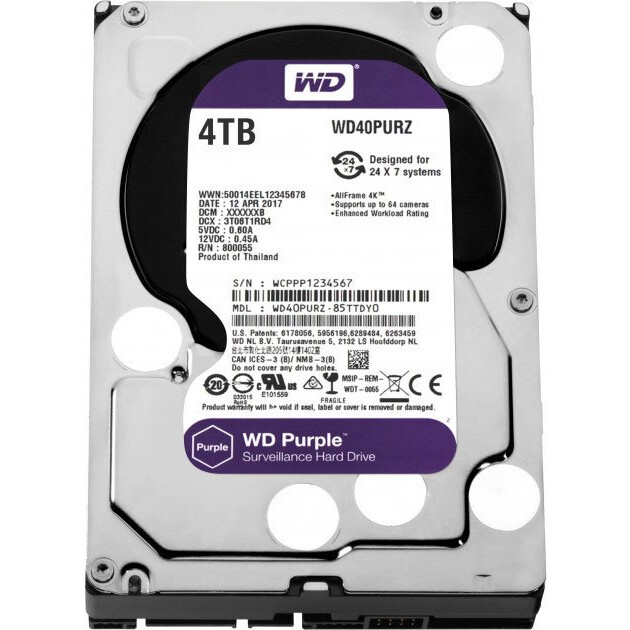 Жёсткий диск 4Tb SATA-III WD Purple (WD40PURZ)