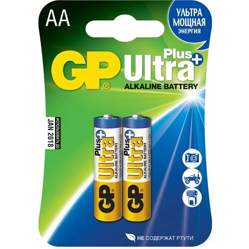 Батарейка GP 15AUP Ultra Plus Alkaline (AA, 2 шт.) - 15AUP-2CR2