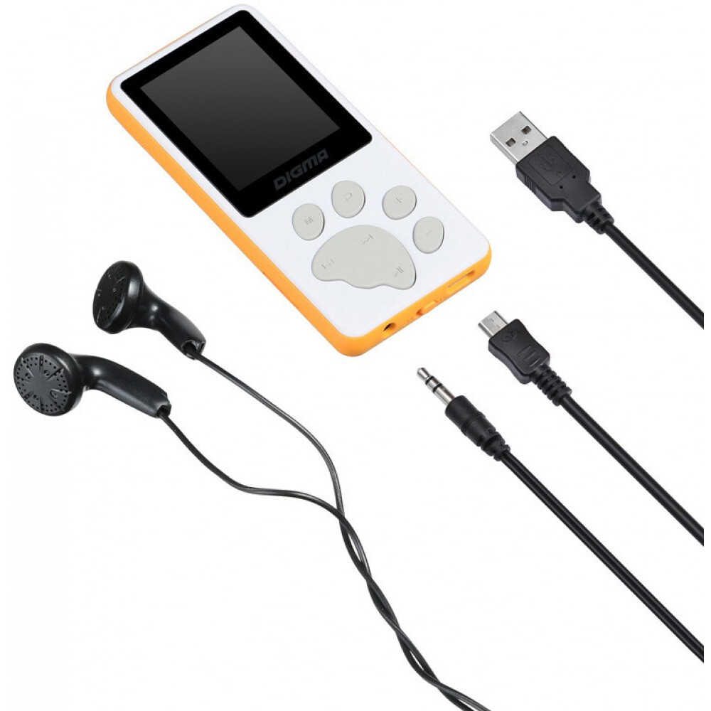 Портативный плеер Digma S4 8Gb White/Orange - фото 3
