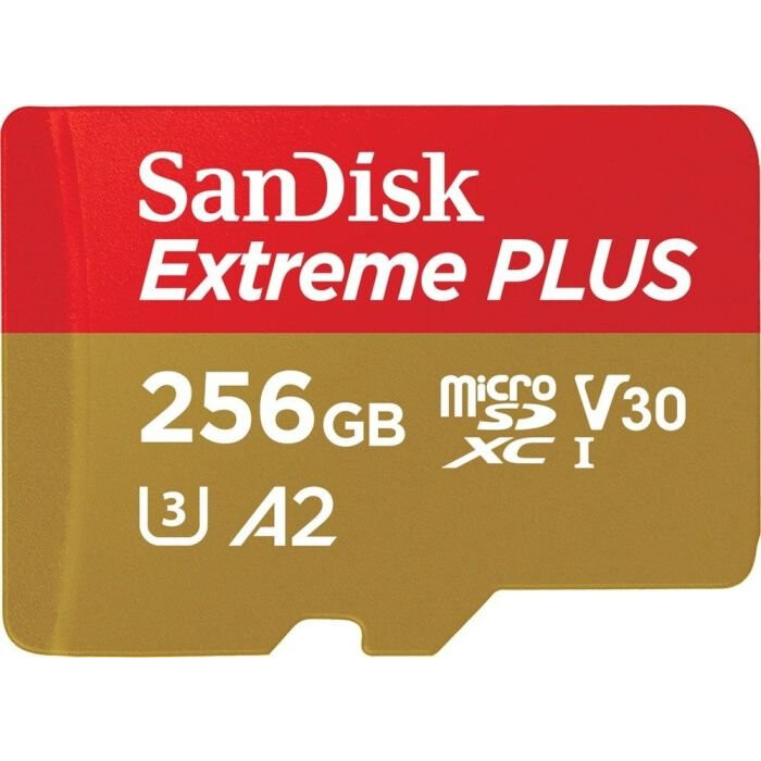 Карта памяти 256Gb MicroSD SanDisk Extreme Plus + SD адаптер  (SDSQXBZ-256G-GN6MA)