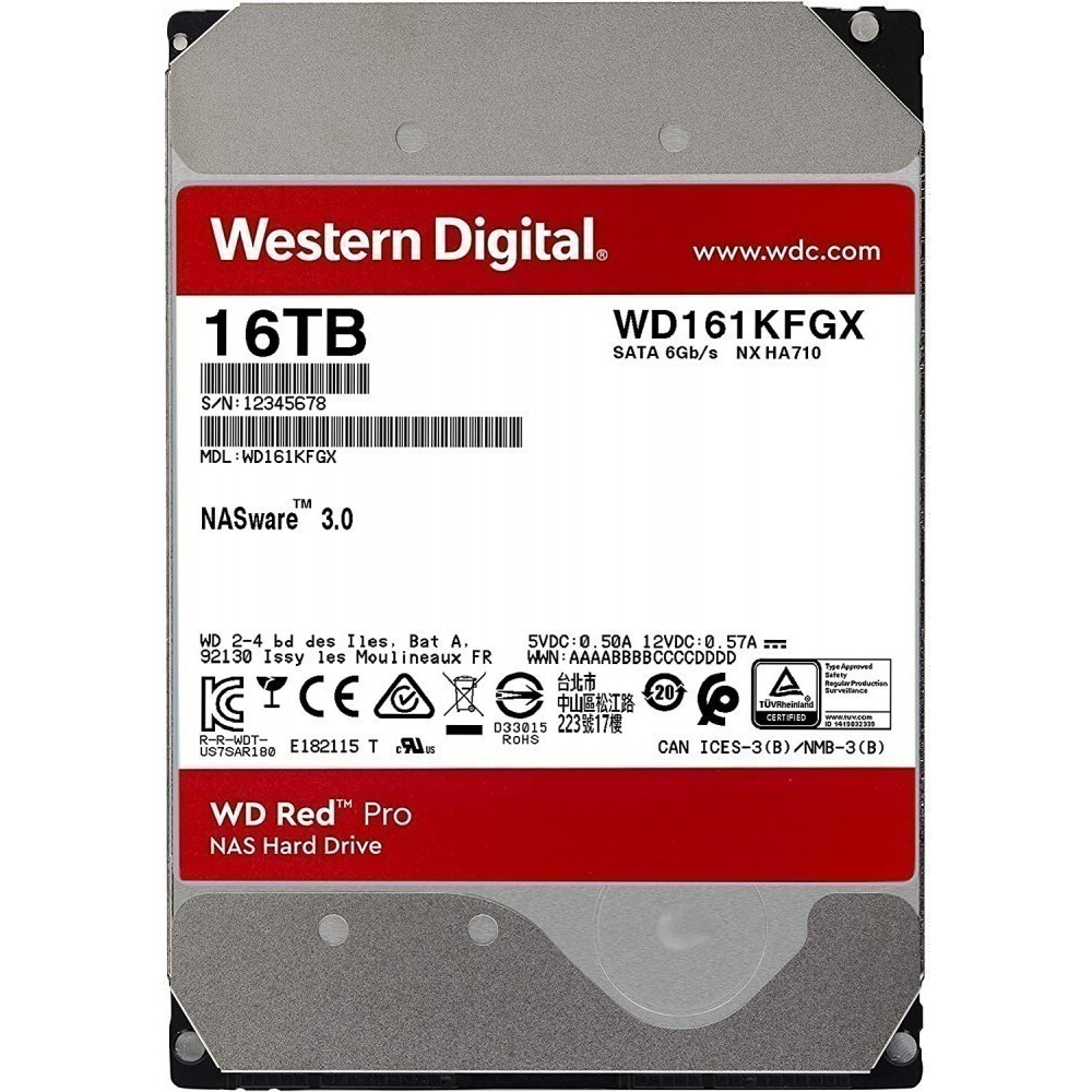 Жёсткий диск 16TB SATA-III WD Red Pro (WD161KFGX)
