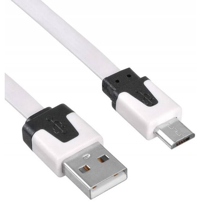 Кабель USB A (M) - microUSB B (M), 1м, Buro (BHP MICROUSB 1M FLAT) White