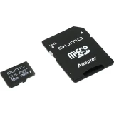 Карта памяти 16Gb MicroSD QUMO + SD адаптер  (QM16GMICSDHC10U1)