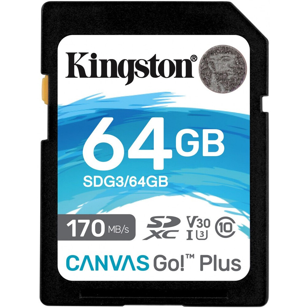 Карта памяти 64Gb SD Kingston Canvas Go! Plus (SDG3/64GB)