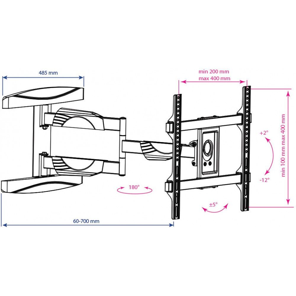 Кронштейн Kromax ATLANTIS-60 Black - фото 3