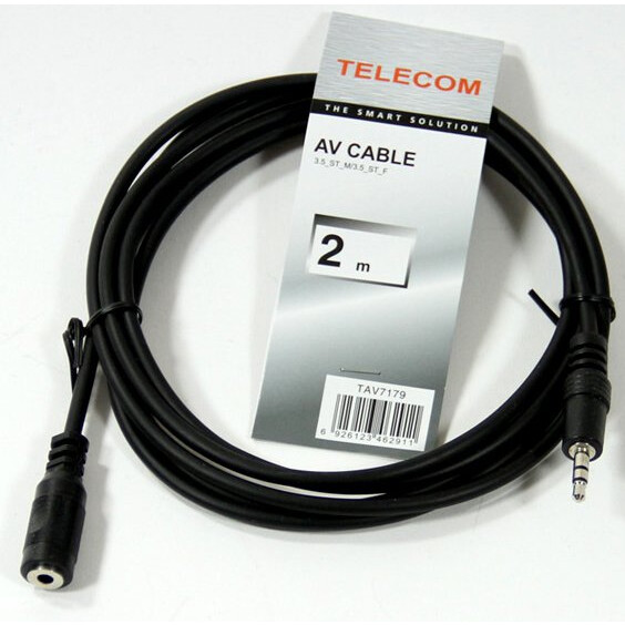 Кабель удлинительный 3.5 Jack (M) - 3.5 Jack (F), 2м, Telecom TAV7179-2M