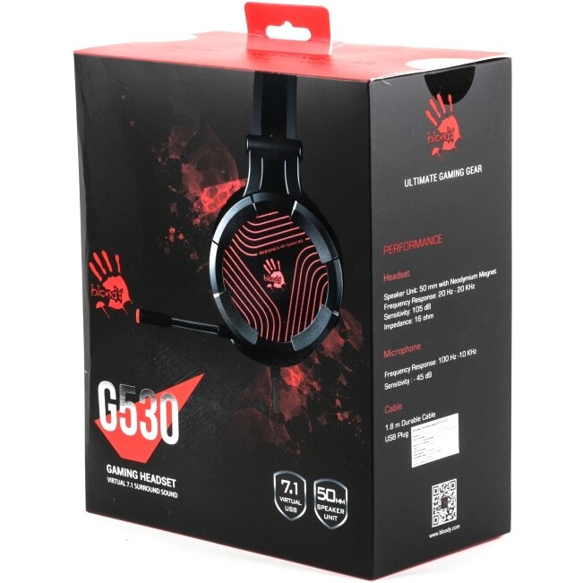 Гарнитура Bloody G530 Black/Grey - фото 3
