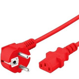 Кабель питания Schuko - C13, 1.8м, Hyperline PWC-IEC13-SHM-1.8-RD