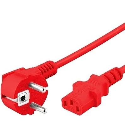 Кабель питания Schuko - C13, 1.8м, Hyperline PWC-IEC13-SHM-1.8-RD