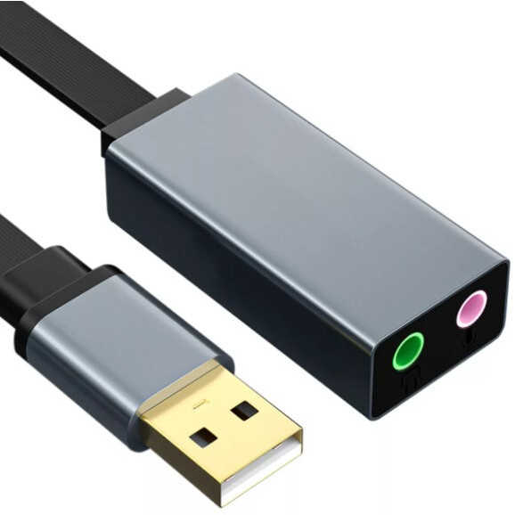 Переходник USB - 2x 3.5 Jack (F), 0.1м, Telecom TA313U