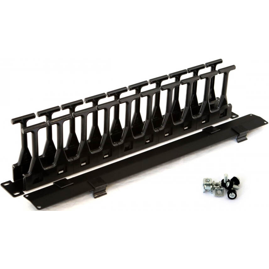 Кабельный органайзер Hyperline CMF-1U-FPL106-MCOV-RAL9005 - фото 3