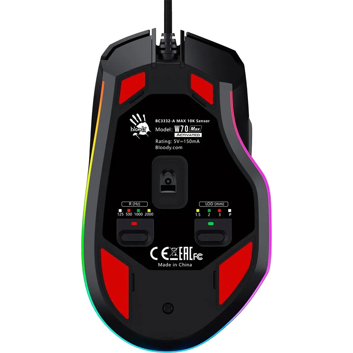 Мышь Bloody W70 Max Black - фото 3