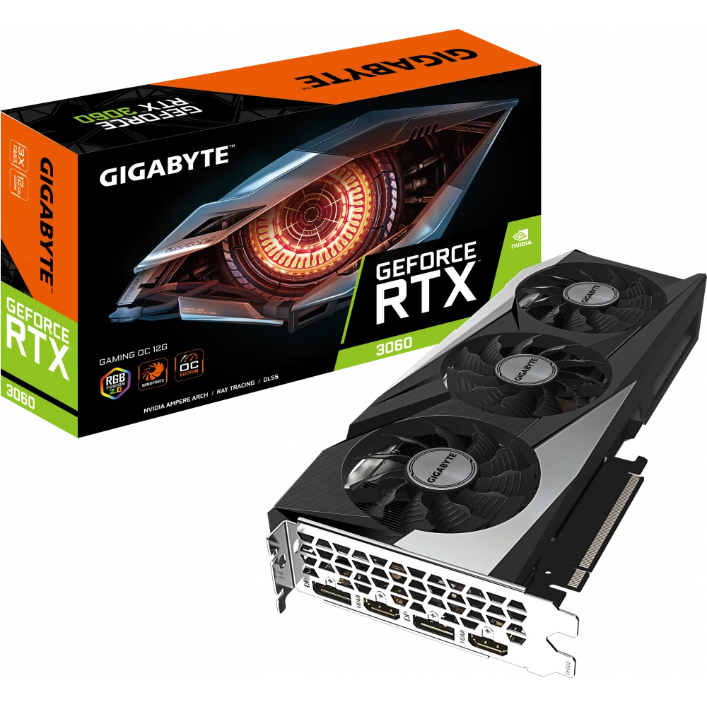 Видеокарта NVIDIA GeForce RTX 3060 Gigabyte 12Gb LHR (GV-N3060GAMING OC-12GD 2.0) - GV-N3060GAMING OC-12GD V2.0 LHR - фото 8