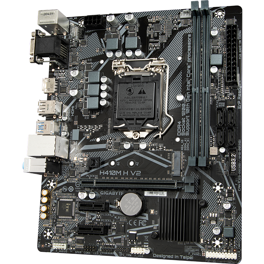 Материнская плата Gigabyte H410M H V2 - фото 2