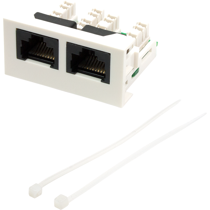 Вставка RJ-45 Lanmaster LAN-WA-LP-2X45/5E-WH