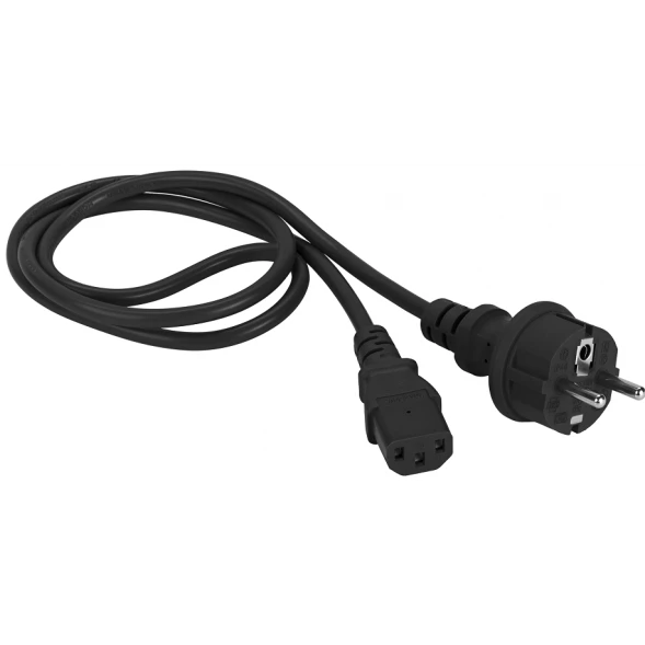 Кабель питания Schuko - C13, 1.8м, Lanmaster LAN-PP13/SH-1.8-BK