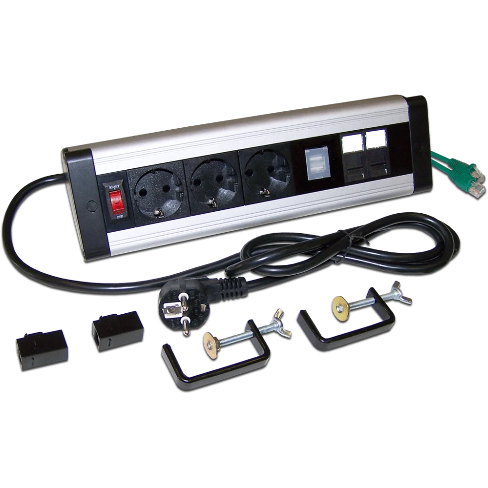 Блок розеток Lanmaster LAN-WA-DC/3G+2UC+2C6