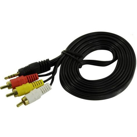 Кабель 3.5 Jack (M) - 3x RCA (M), 2м, ExeGate EX-CCA-4P2R-2.0