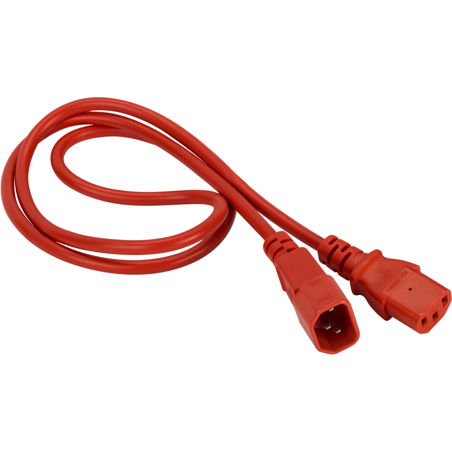 Кабель питания C13 - C14, 1м, Lanmaster LAN-PP13/14-1.0-RD
