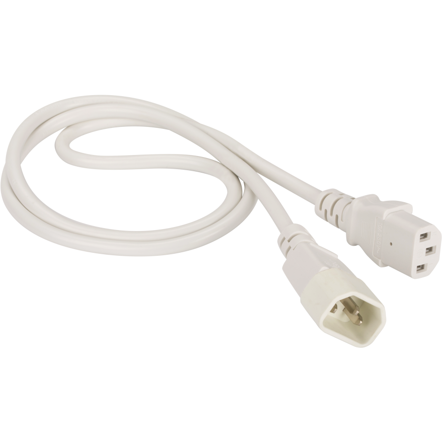 Кабель питания C13 - C14, 1м, Lanmaster LAN-PP13/14-1.0-WH
