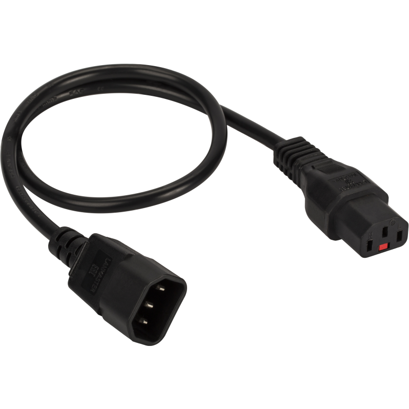 Кабель питания C13 - C14, 1м, Lanmaster LAN-PP13L/14-1.0-BK
