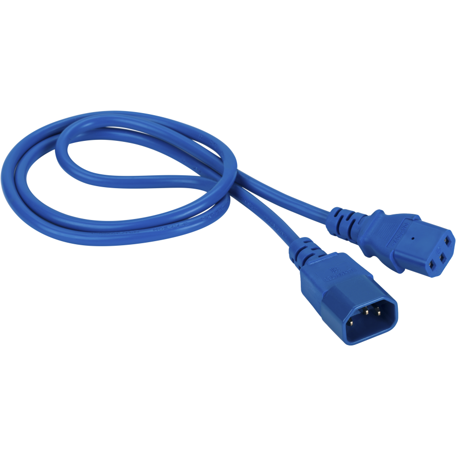 Кабель питания C13 - C14, 2м, Lanmaster LAN-PP13/14-2.0-BL