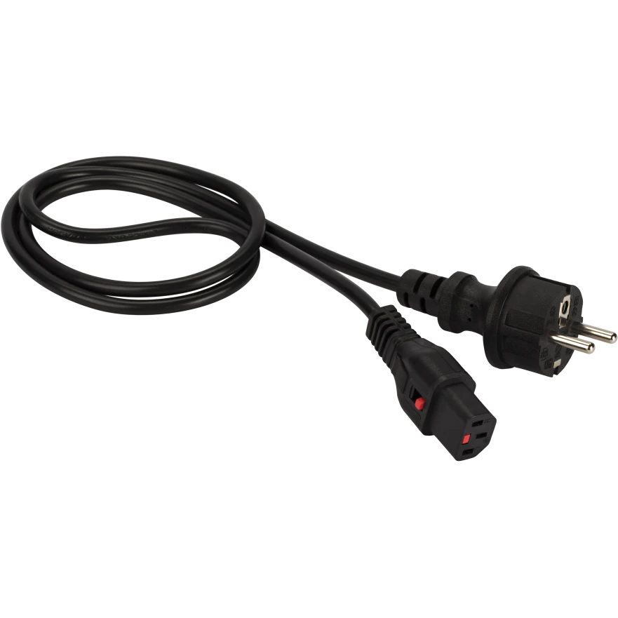 Кабель питания Schuko - C13, 1.8м, Lanmaster LAN-PP13L/SH-1.8-BK