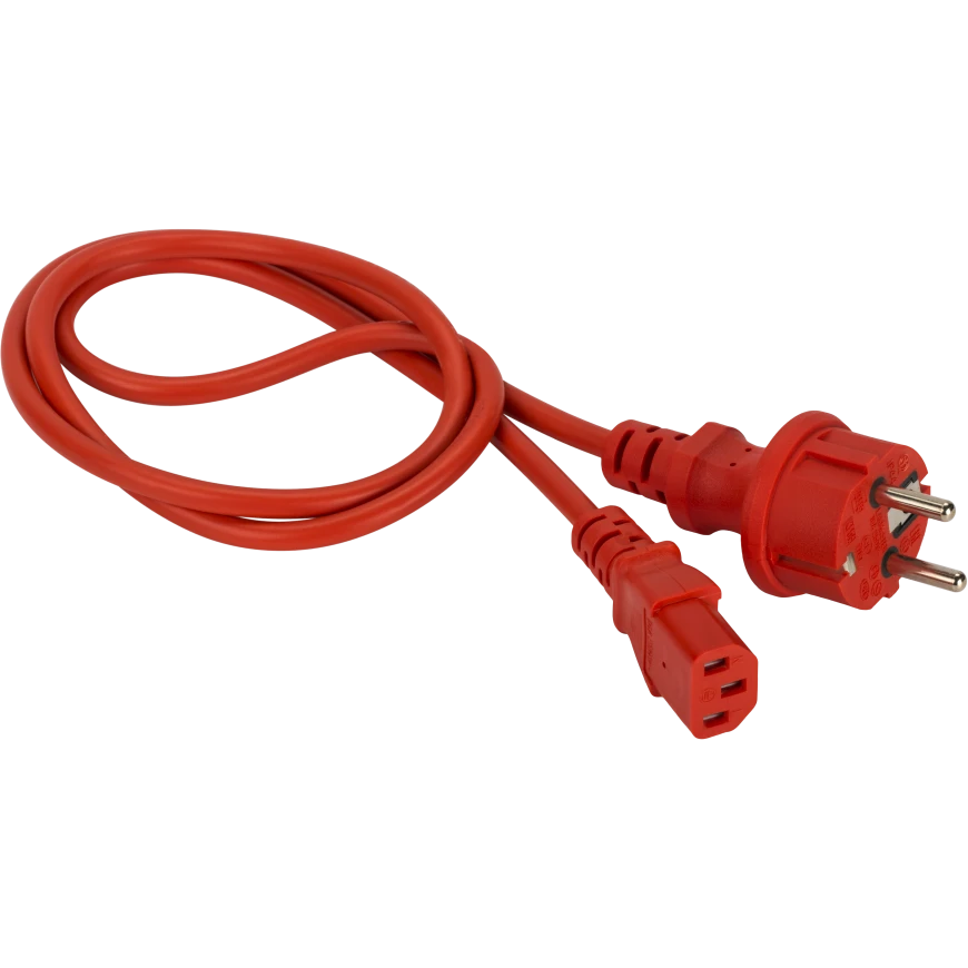 Кабель питания Schuko - C13, 1м, Lanmaster LAN-PP13/SH-1.0-RD