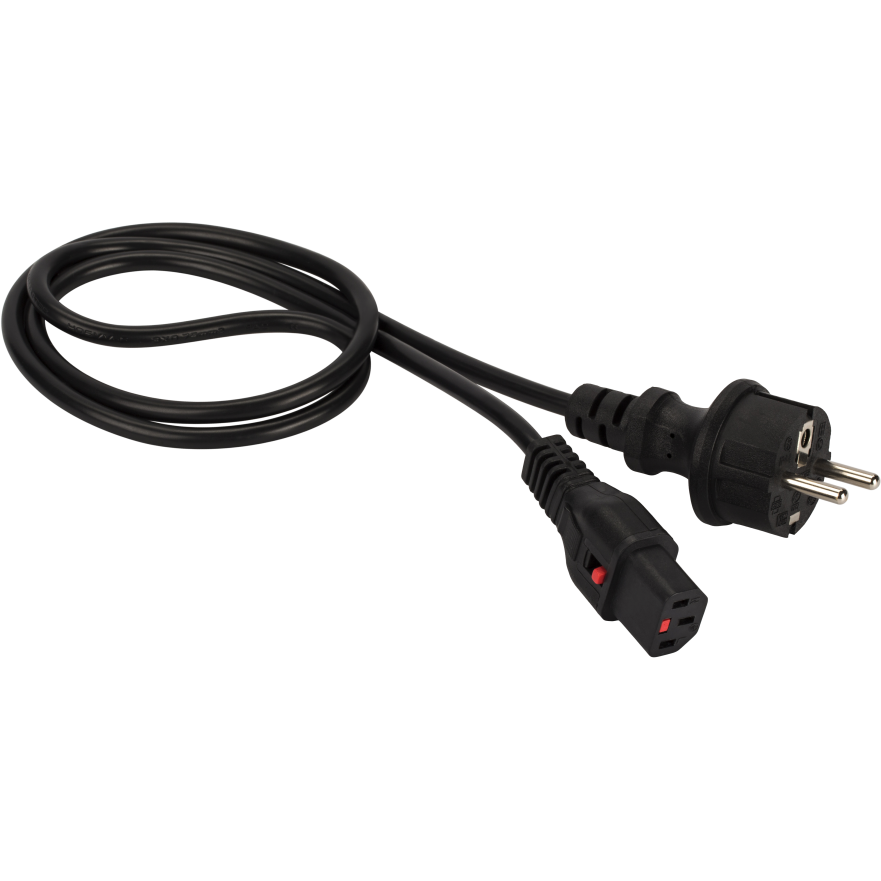 Кабель питания Schuko - C13, 2м, Lanmaster LAN-PP13L/SH-2.0-BK