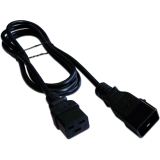 Кабель питания C19 - C20, 0.5м, Lanmaster LAN-PP19/20-0.5-BK