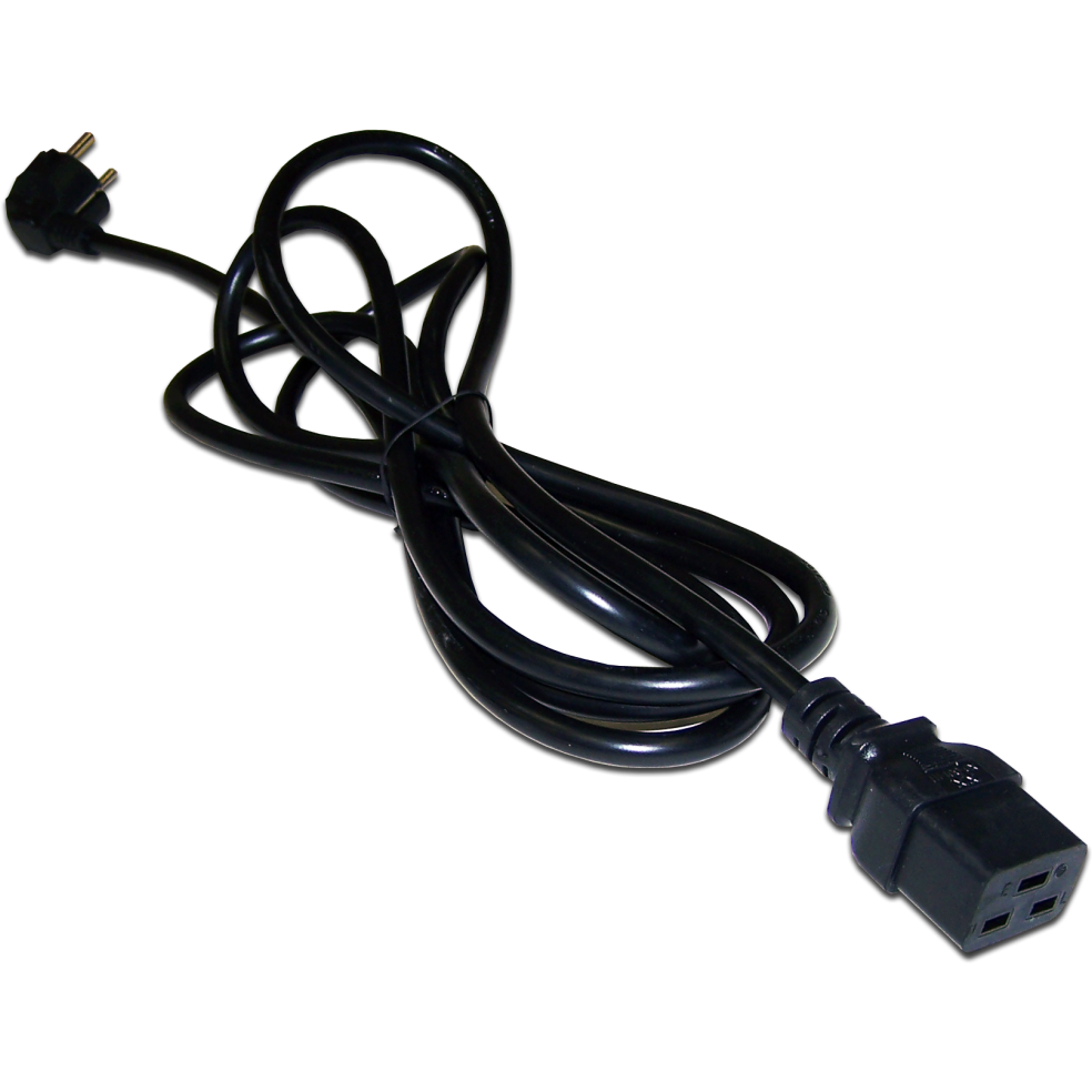 Кабель питания Schuko - C19, 0.5м, Lanmaster LAN-PP19/SHA-0.5-BK