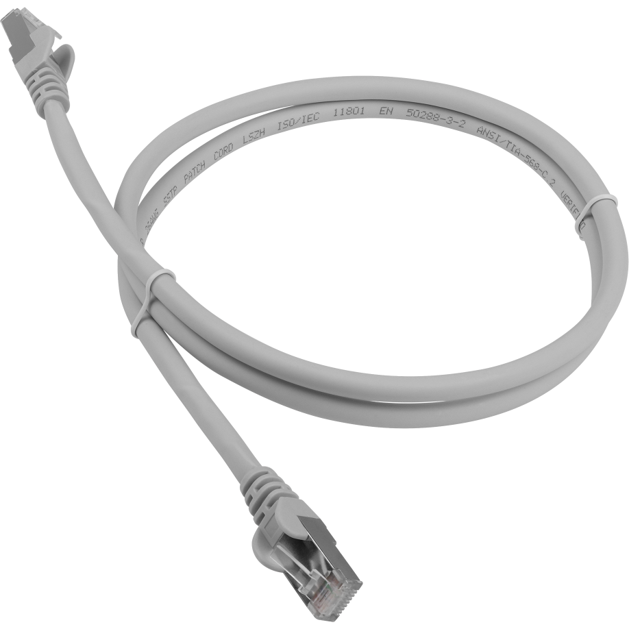 Патч-корд Lanmaster LAN-PC45/S6A-1.5-GY, 1.5м