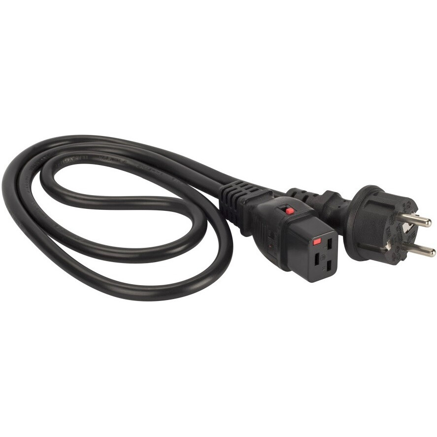 Кабель питания Schuko - C19, 2м, Lanmaster LAN-PP19L/SH-2.0-BK