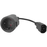 Переходник питания Schuko - C14, 0.2м, Lanmaster LAN-PPS/14-0.2-BK