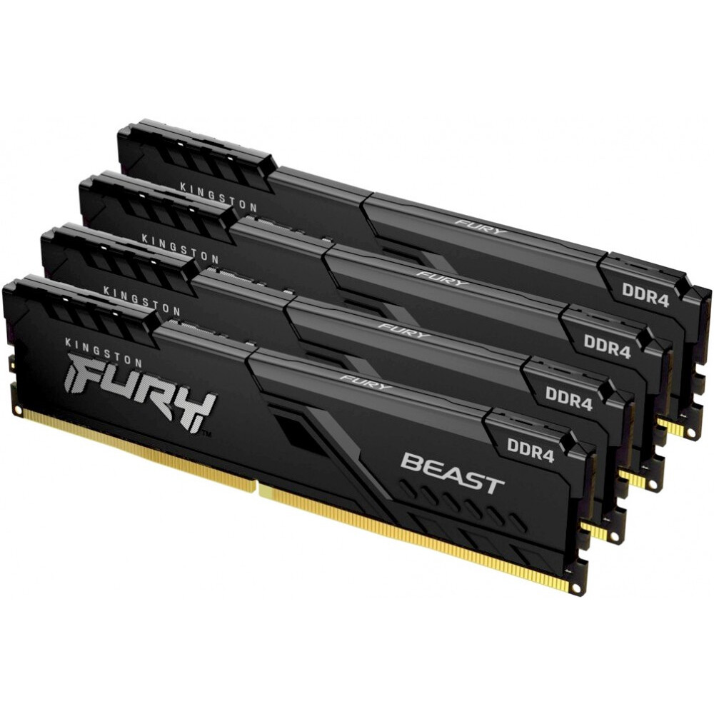 Оперативная память 32GB DDR4 3600MHz Kingston Fury Beast Black (KF436C17BBK4/32) (4x8GB KIT)