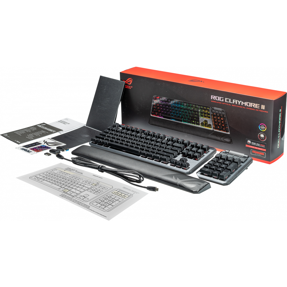 Клавиатура ASUS ROG Claymore II Black (ROG RX Red) - 90MP01W0-BKRA00 - фото 8