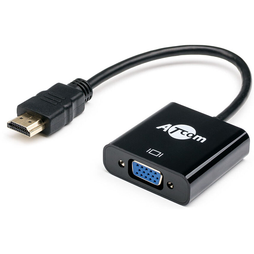 Переходник HDMI (M) - VGA (F), 0.1м, ATCOM AT1013