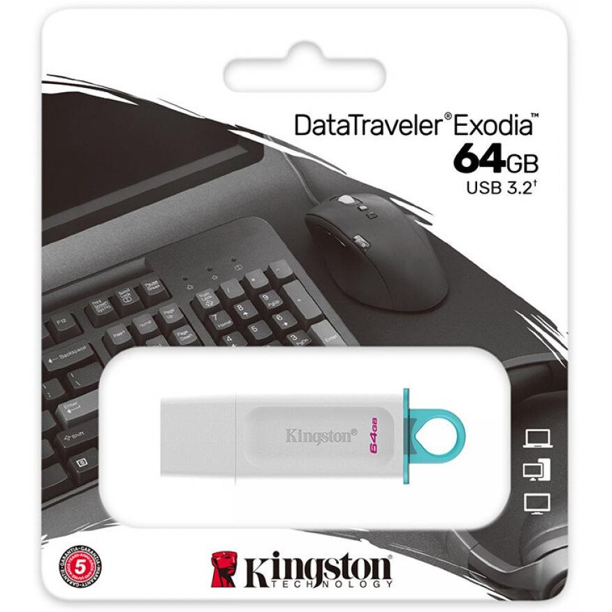 USB Flash накопитель 64Gb Kingston DataTraveler Exodia White/Blue (KC-U2G64-5R) - фото 2