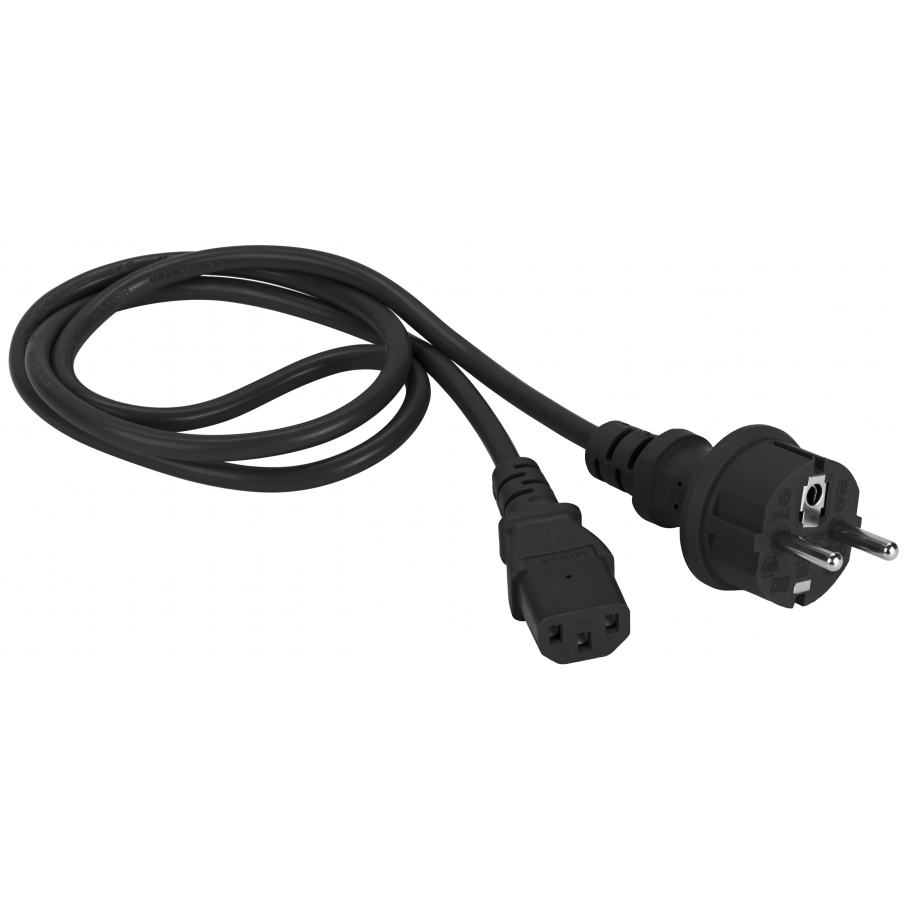 Кабель питания Schuko - C13, 1.5м, Lanmaster LAN-PP13/SH-1.5-BK