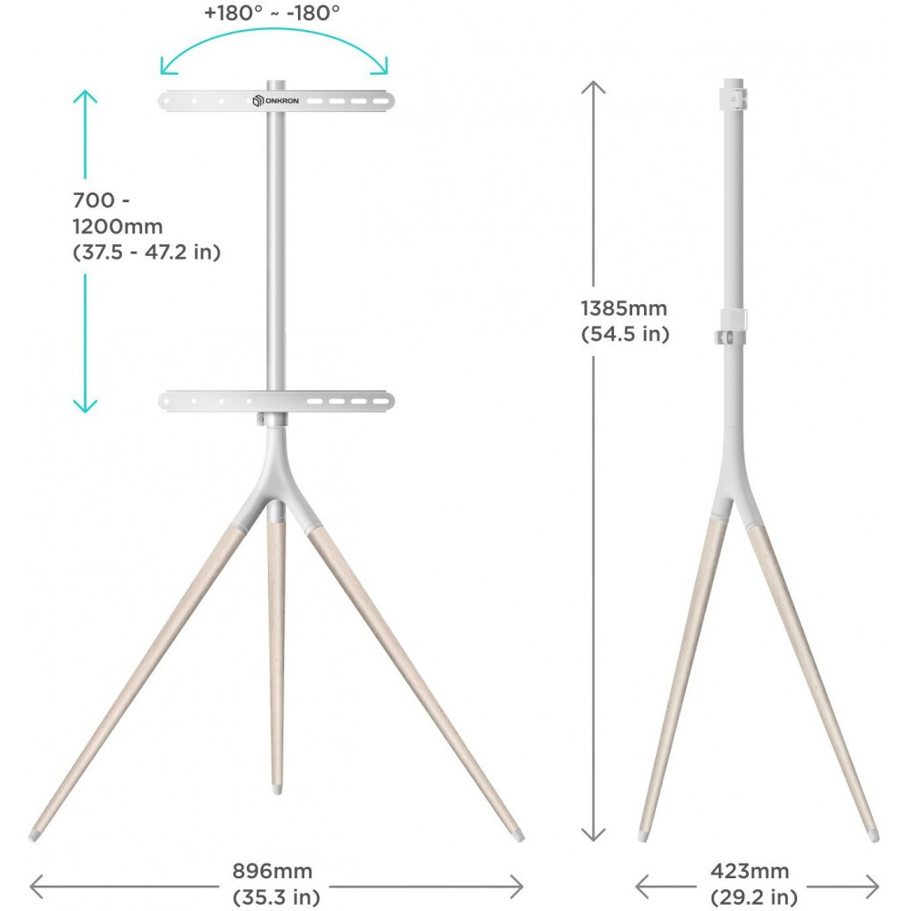 Мобильная стойка Onkron TS1220 White - фото 3