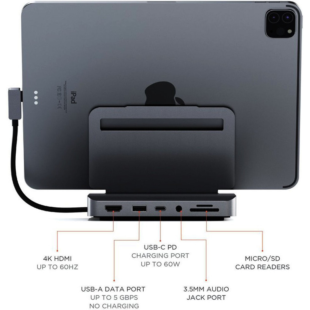 Док-станция Satechi Aluminum Stand & Hub for iPad Pro - ST-TCSHIPM - фото 6