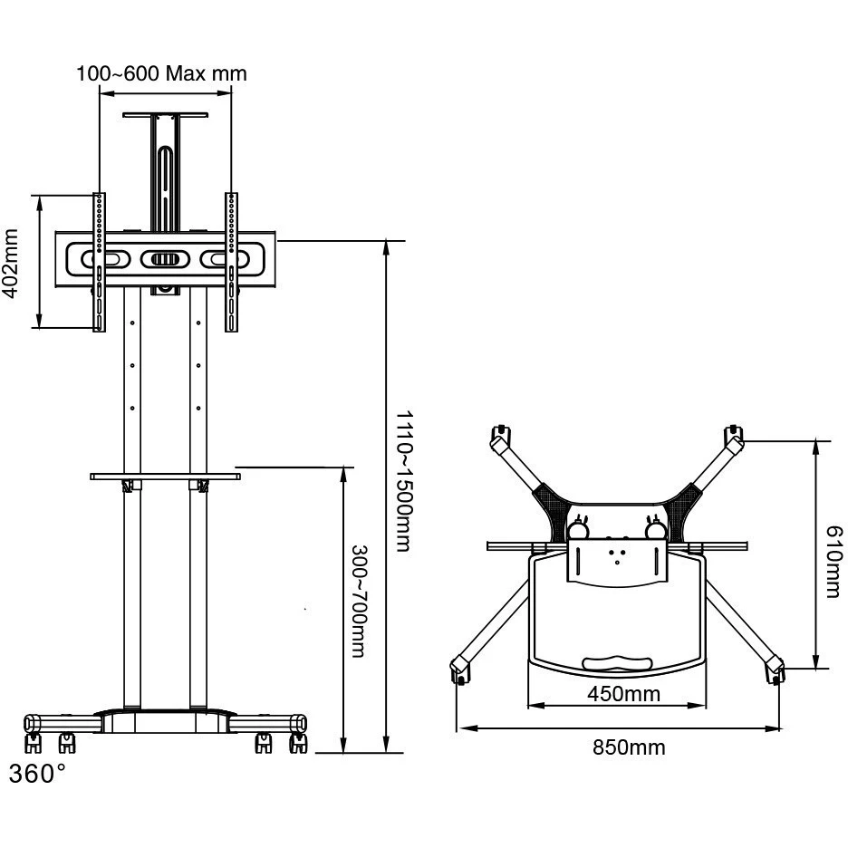Мобильная стойка ARM MEDIA PT-STAND-12 - фото 2