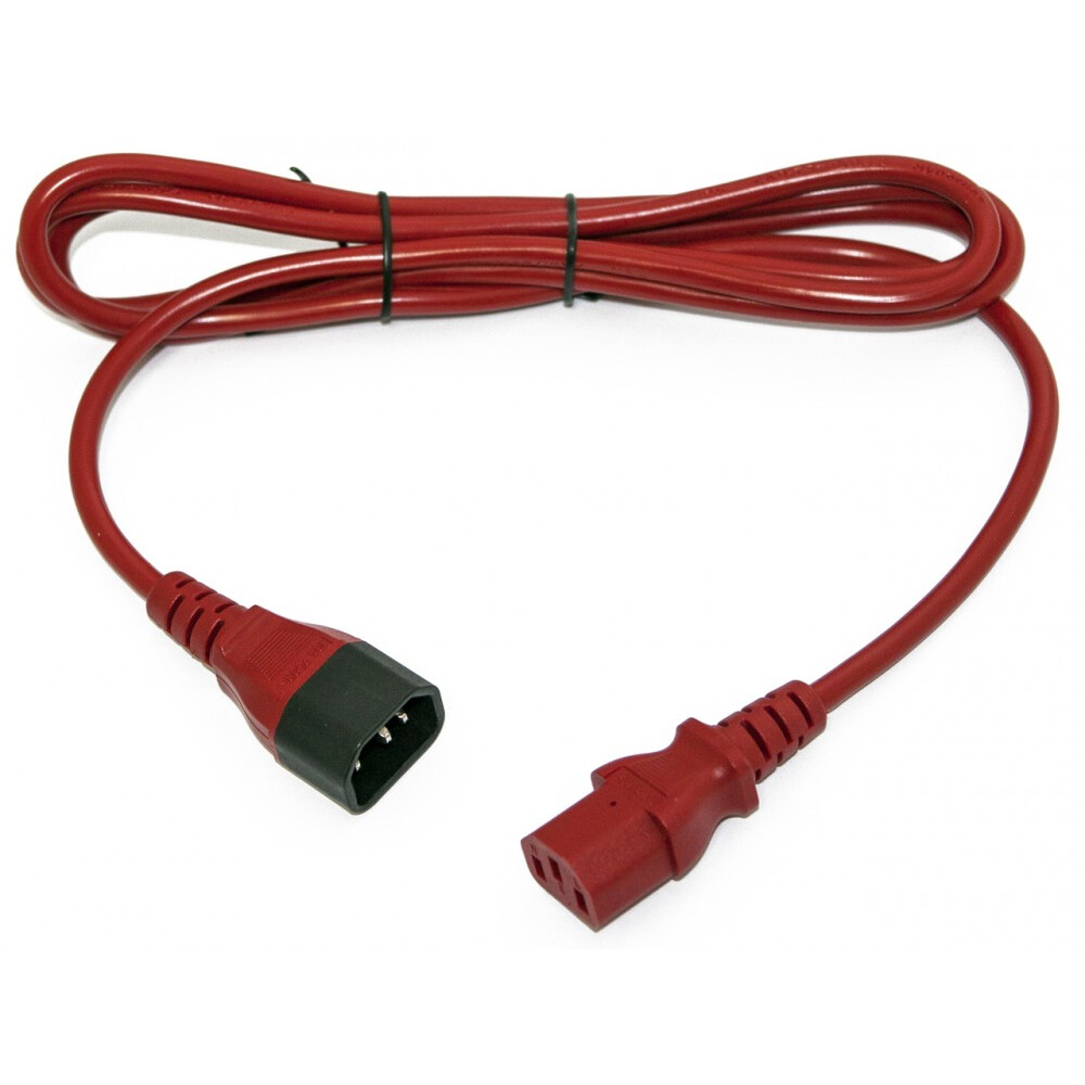 Кабель питания C13 - C14, 1.8м, Hyperline PWC-IEC13-IEC14-1.8-RD